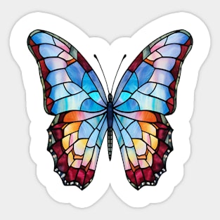 Stained Glass Colorful Butterfly #11 Sticker